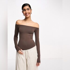 Intimately Free People Seamless Off the Shoulder Long Sleeve Layering Top